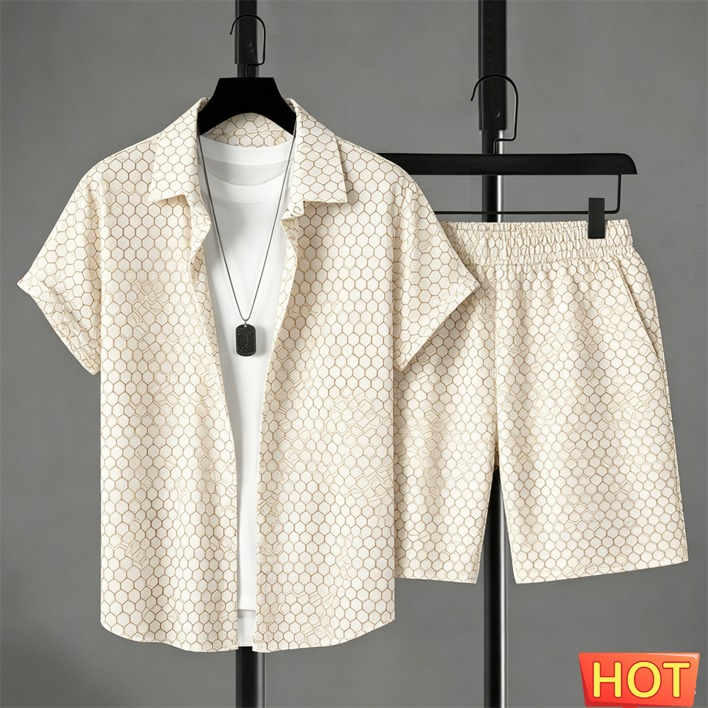 Summer Clothing Types - Summer Outfits Man Shirt Set Gradient