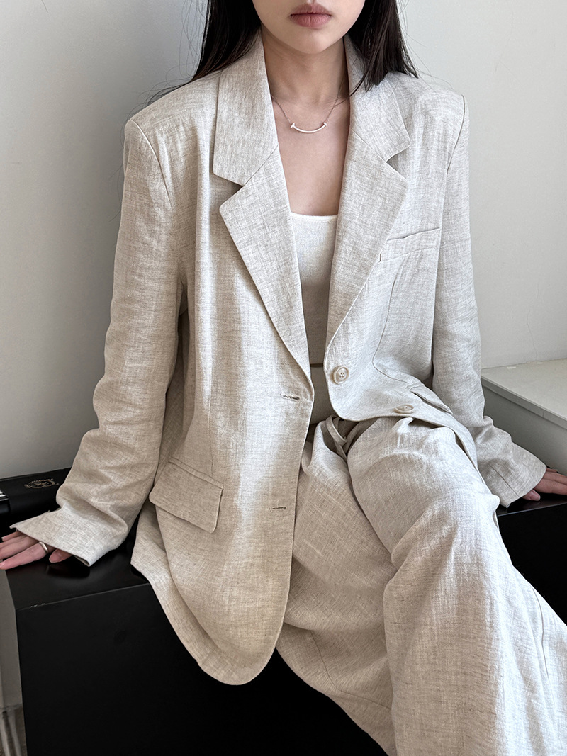 Summer Clothing Material - Autumn Hig-end Linen Material Blazer Jacket