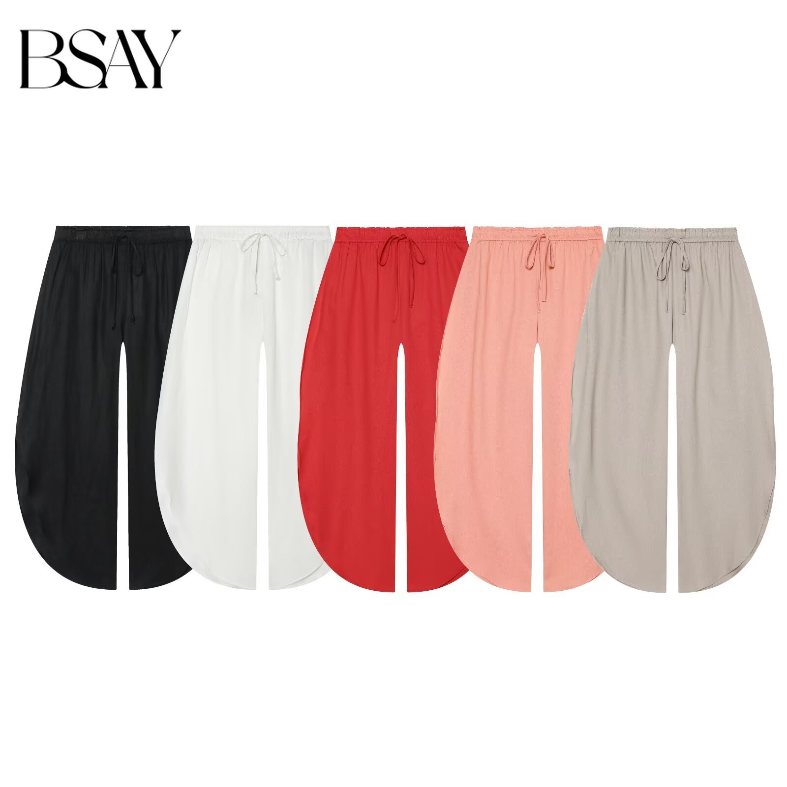 Palazzo Pant Wide - BSAY 2026 Women High Waist Drawstring
