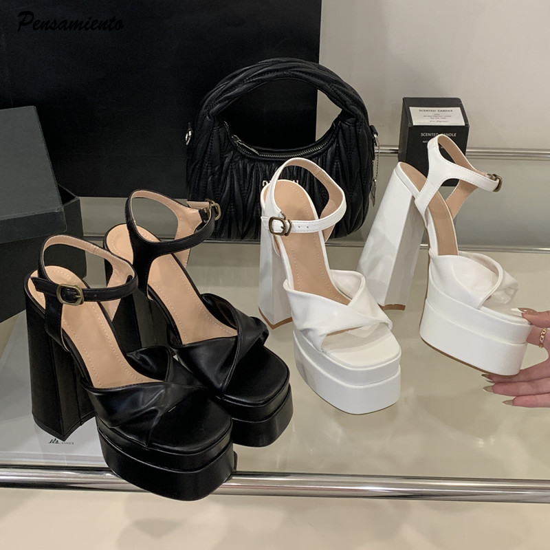 Summer Clothing Petite - Star style Fashion Double Platform Wedges