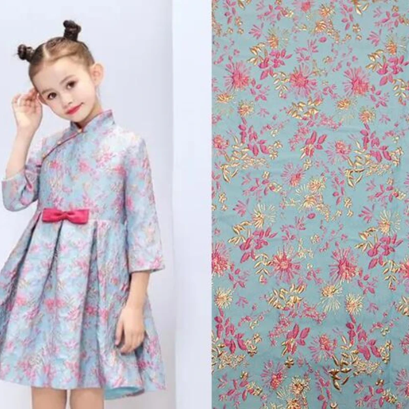 Summer Clothing Material - Bronzing Jacquard Brocade Polyester Fabric Spring