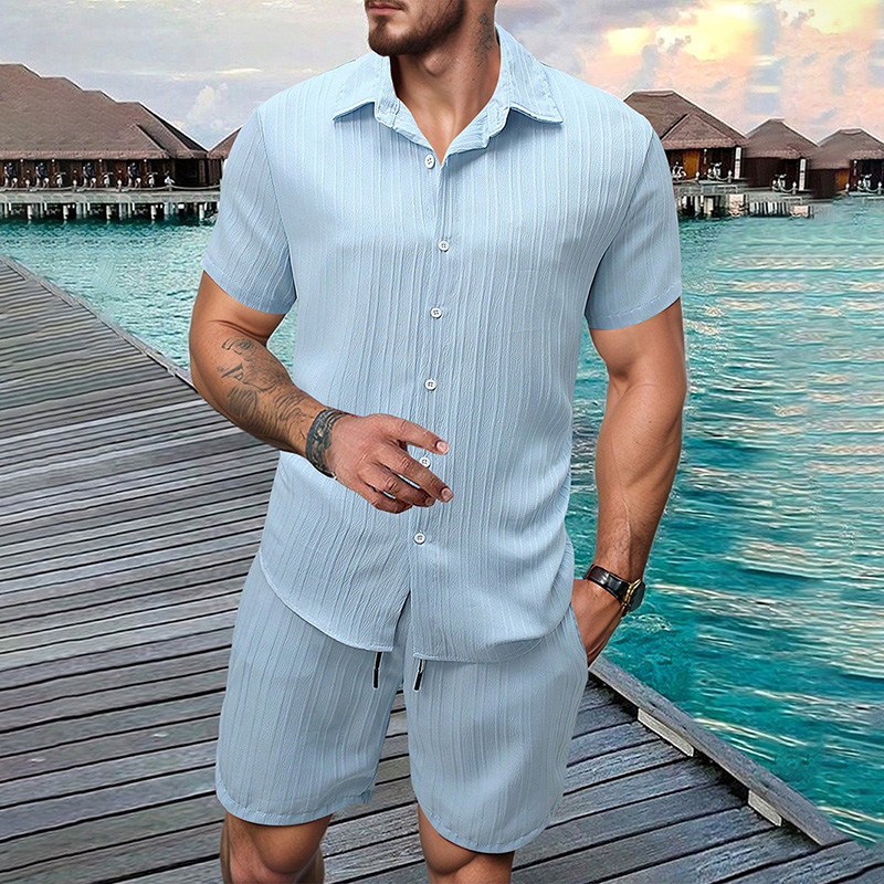 Summer Clothing Types - 2026 New Men Vertical Wrinkle Lapel