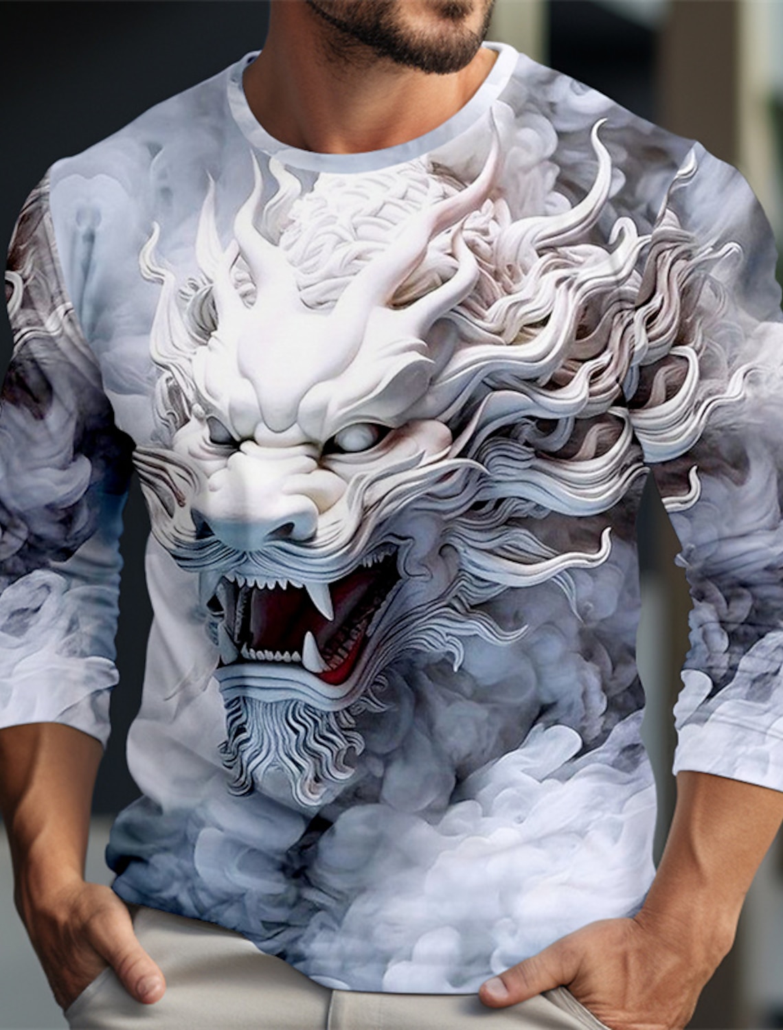 Dragon Pattern Casual Men's 3D - Summer Clothing Resort review and price