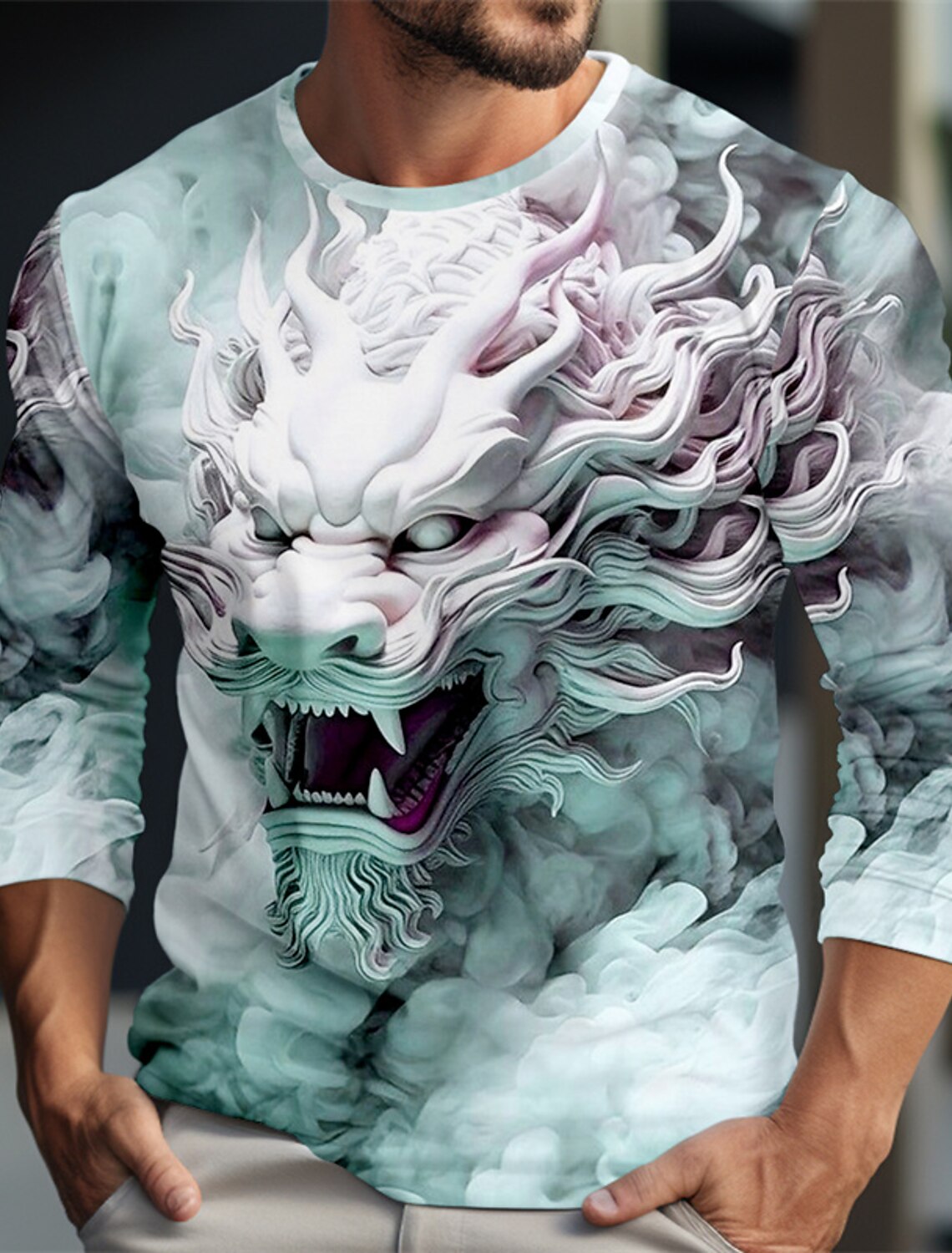 Dragon Pattern Casual Men's 3D - Summer Clothing Resort review and price