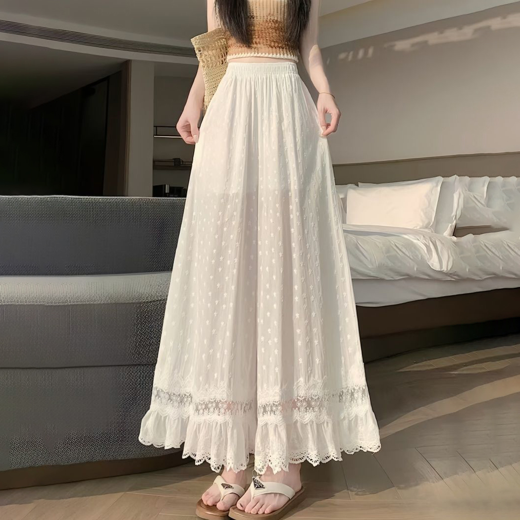 Women White Elastic High Waist - Palazzo Pant Wide review and price