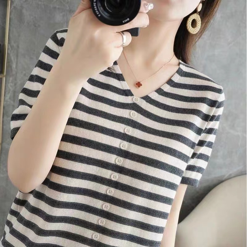 Ladies Ice Silk Short Sleeve T - Summer Clothing Label review and price