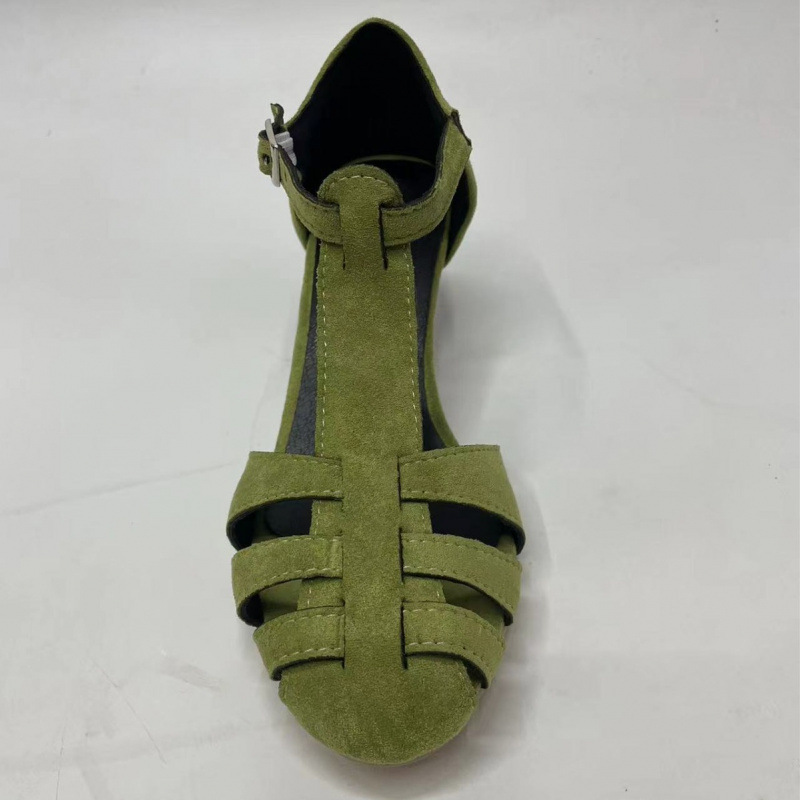 Women's Green Suede Kitten Hee - Summer Clothing Petite review and price
