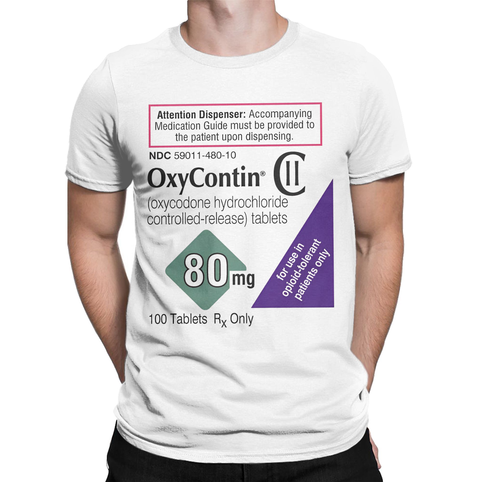 Oxycontin 80mg Label Men's T S - Summer Clothing Label review and price