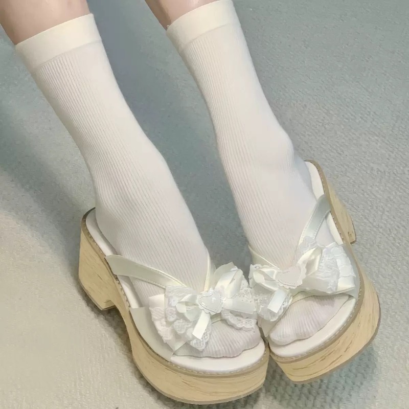 Sweet Bow Wood Grain Thick Bot - Summer Clothing Petite review and price