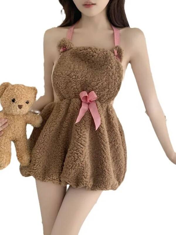 New Plush Backless Short Dress - Summer Clothing Drop review and price