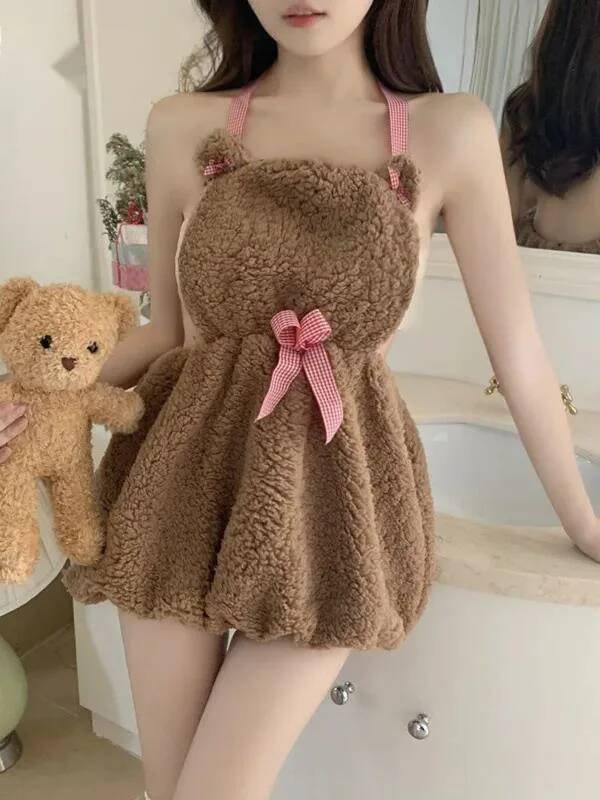 New Plush Backless Short Dress - Summer Clothing Drop review and price