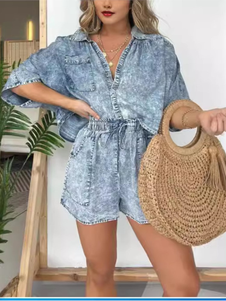 Fashion Vintage Denim Blue Sho - Summer Clothing Zara review and price