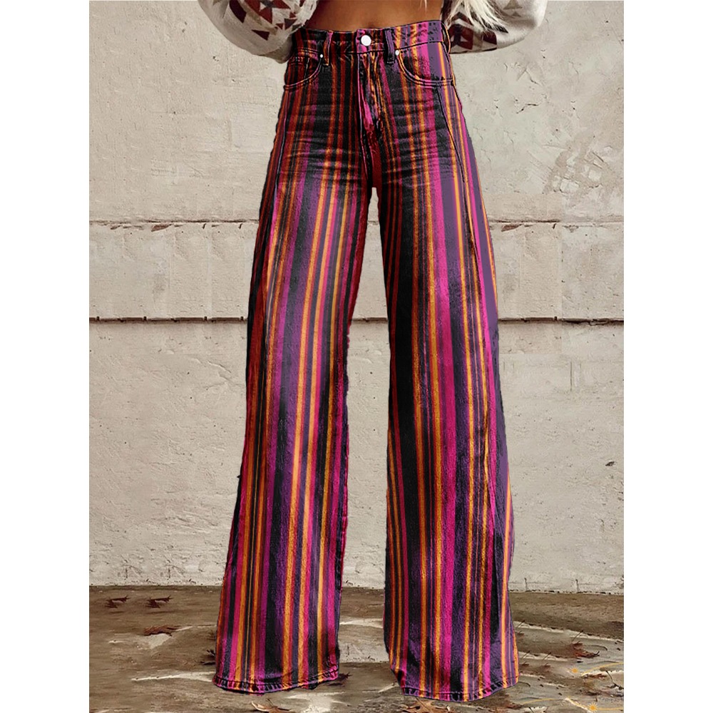 Retro Stripe Flare Pants for W - Palazzo Pant Wide review and price