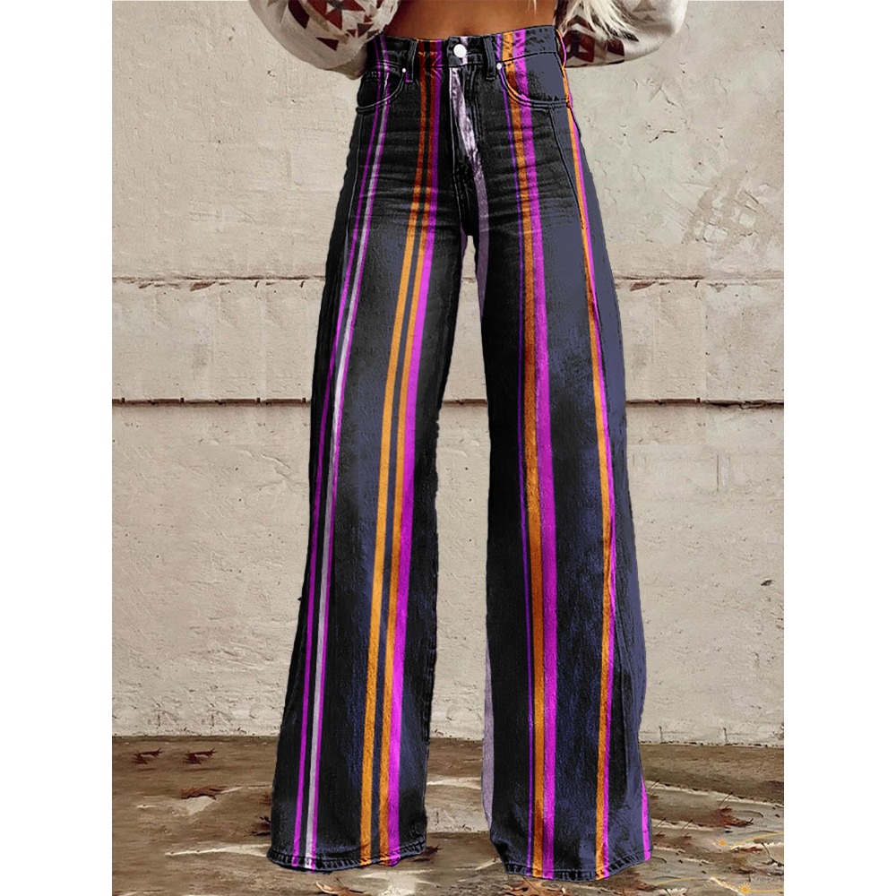Retro Stripe Flare Pants for W - Palazzo Pant Wide review and price