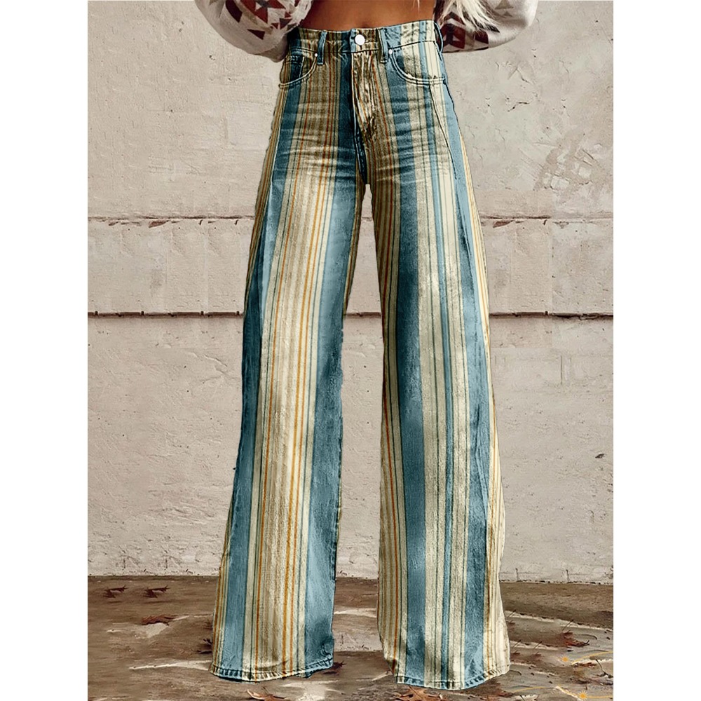 Retro Stripe Flare Pants for W - Palazzo Pant Wide review and price