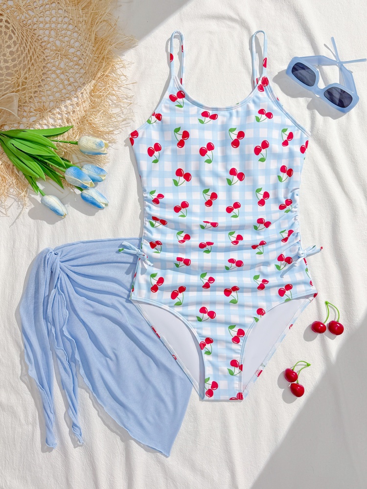 One Piece Girls Kids Swimsuit  - Swim Cover Up Mesh review and price