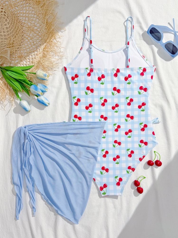One Piece Girls Kids Swimsuit  - Swim Cover Up Mesh review and price
