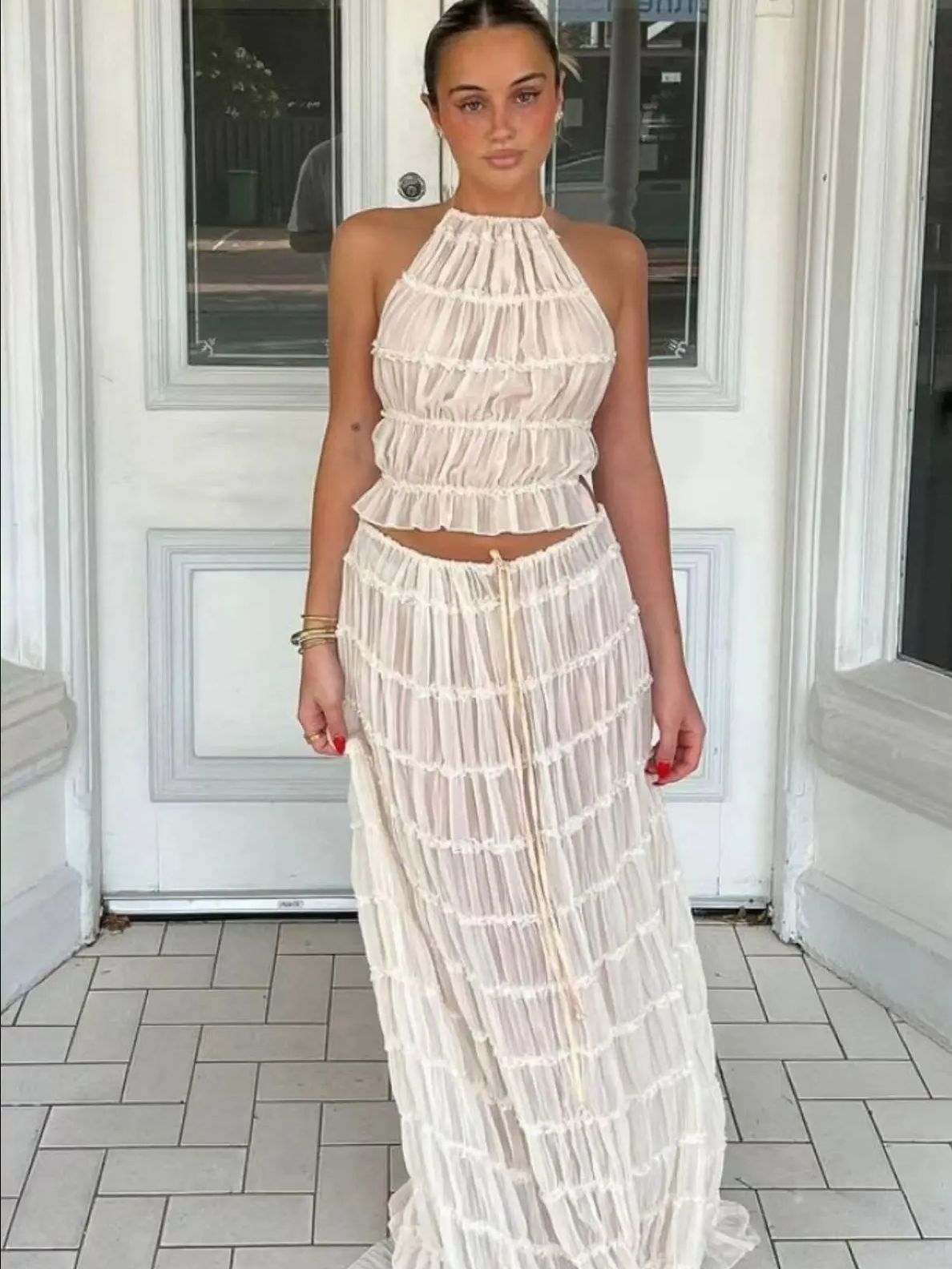 Fashion Halter Neck Long Skirt - Summer Clothing Zara review and price