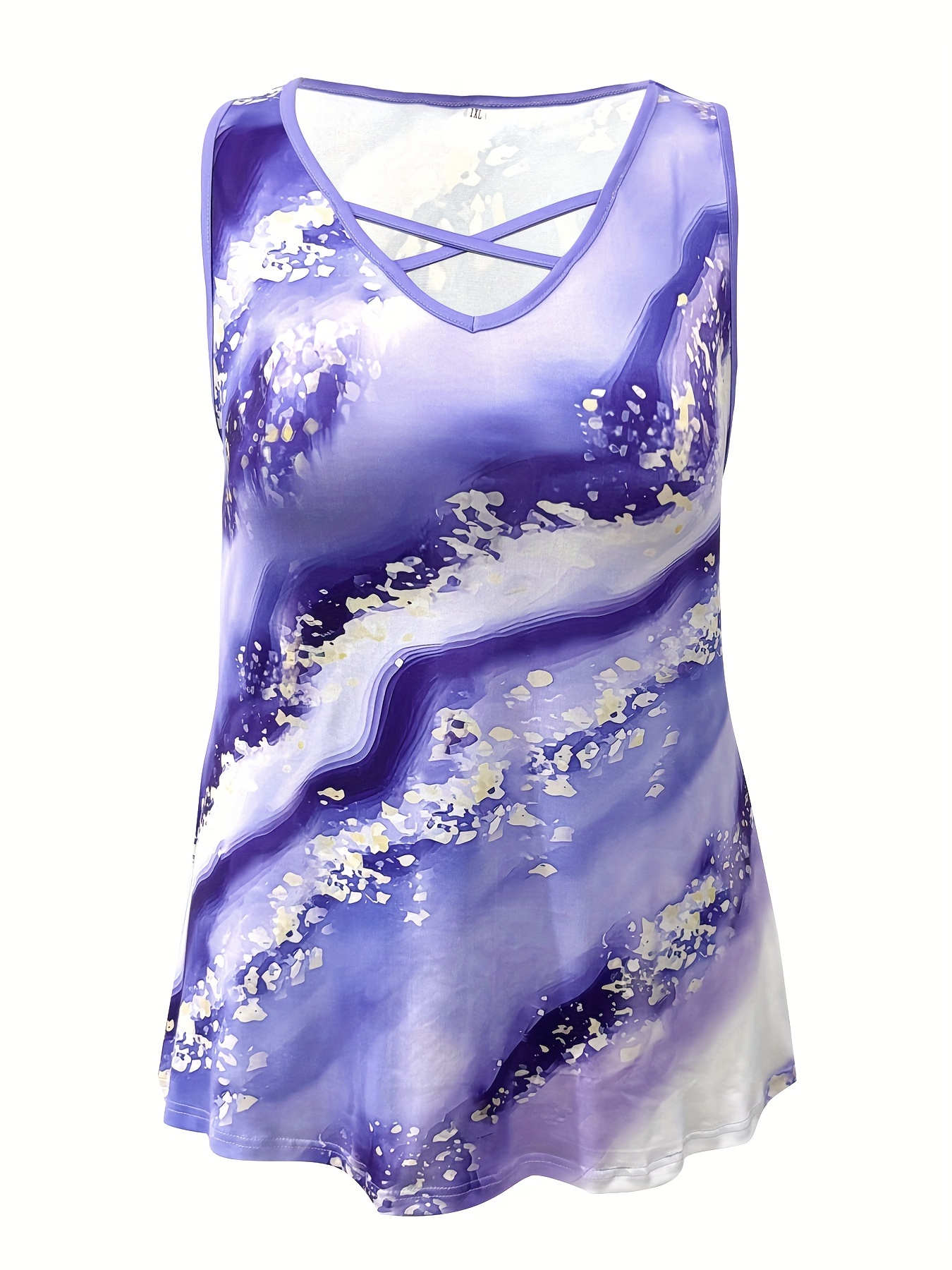 Plus Size Marble Print Tank To - Tank Top Breathable review and price