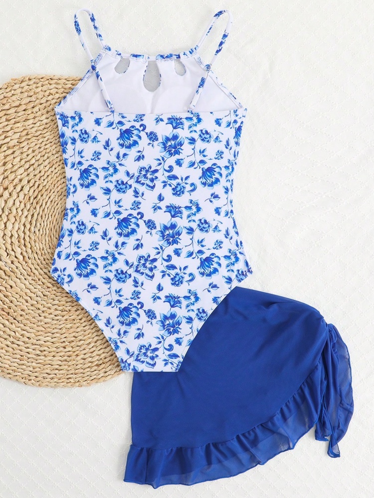 One Piece Girls Kids Swimsuit  - Swim Cover Up Mesh review and price