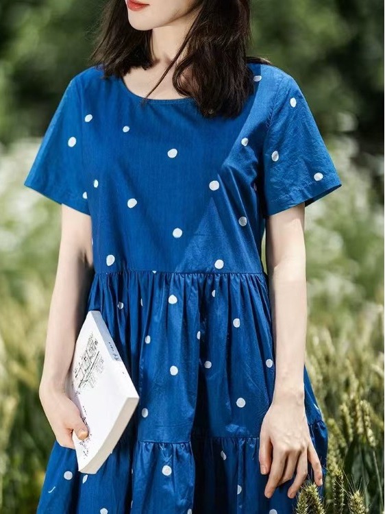 Blue Pure Cotton Floral Print  - Summer Clothing Label review and price